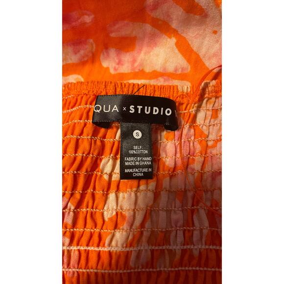 AQUA X Studio 189 Leaf Print Halter Cutout Midi Dress       Size: S - Picture 5 of 5